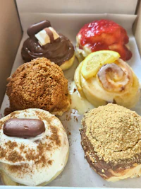 a box of donuts in a box