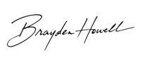 bradley howell logo on a black background