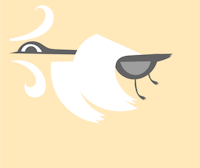 an illustration of a bird with a pair of sunglasses