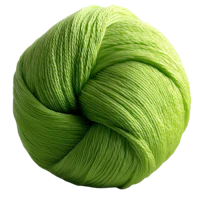 a ball of green yarn on a black background