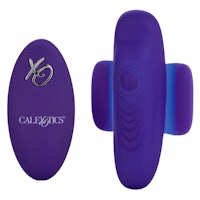 a purple and blue vibrator with the word calettis on it