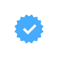 a blue check mark icon on a black background stock illustration
