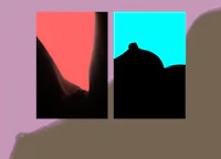 two pictures of a woman and a man