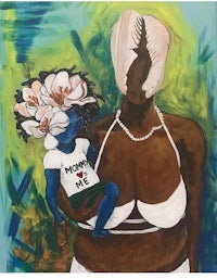 a painting of a woman holding a baby