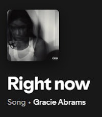 right now song by gracie abrahams