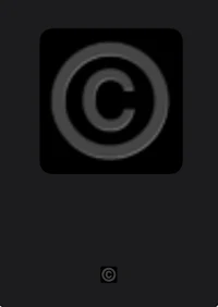 a black square with a copyright symbol on it