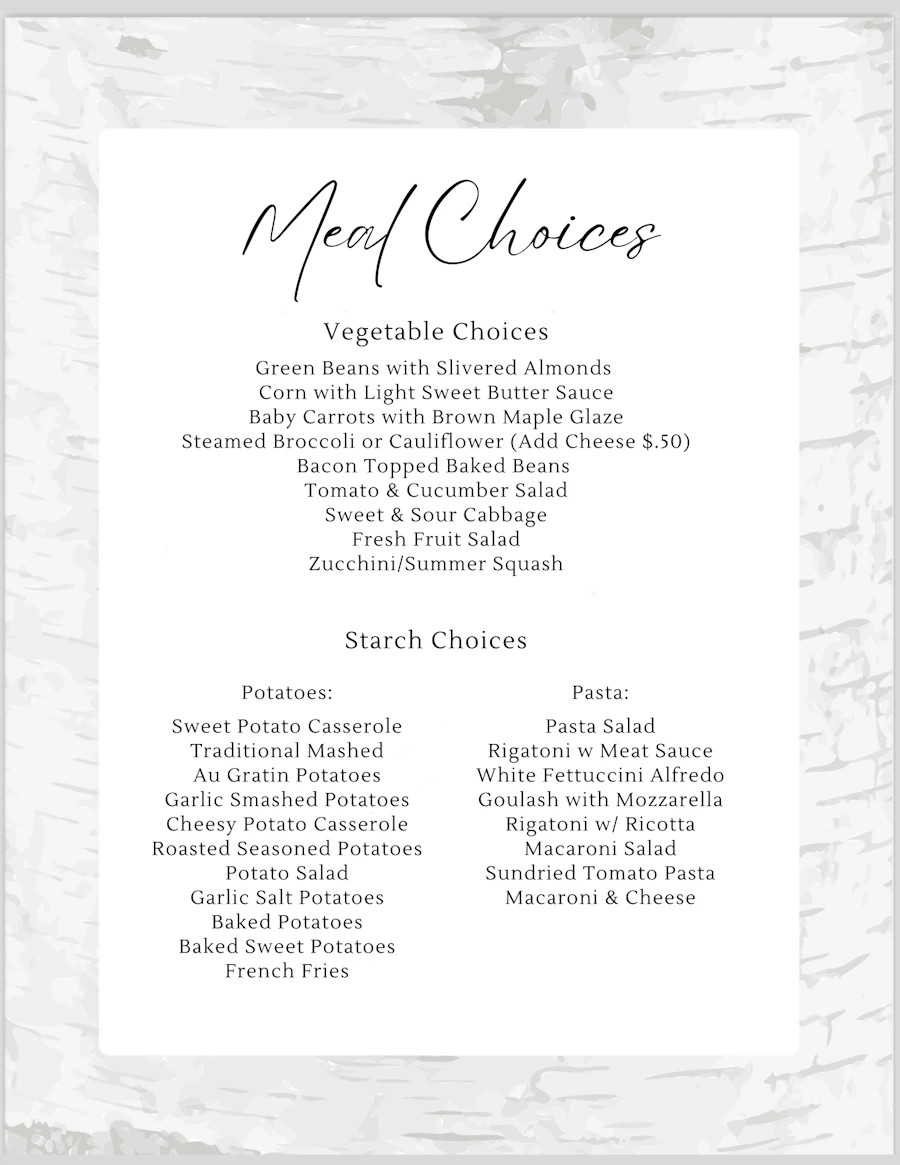 Food & Bar Selections information