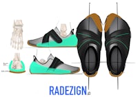 a pair of shoes with the word radzig on them