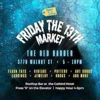 the flyer for friday the 13th market