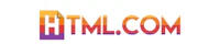 the html com logo on a white background