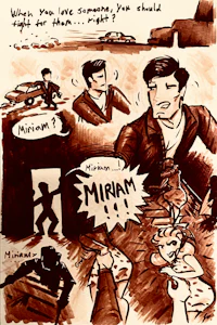 a drawing of a man and a woman in a comic book