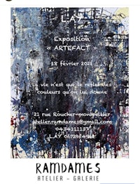 an advertisement for an exhibition of art