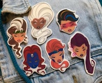 a group of stickers with different hairstyles on them