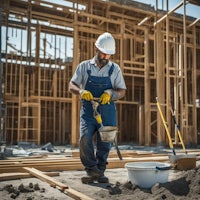 a construction worker is working on a construction site