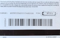 the back of a barcode label with a number on it
