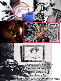 a picture of a man with a microscope and a picture of a scientist