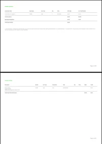 a white and green invoice template with a green background