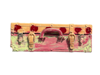 a colorful suitcase on a black background