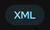 the xml logo on a black background