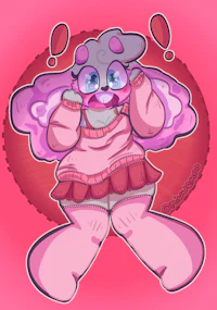 a pink teddy bear wearing a pink sweater