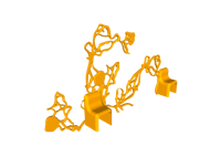a drawing of a chair with a yellow flower on it