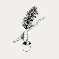 a drawing of a palm plant in a pot