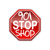 a red stop sign with the words 901 stop shop