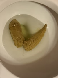 a toilet bowl with a piece of weed in it