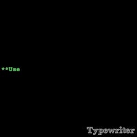 a black screen with the word typewriter on it
