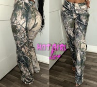 hot girl love camo pants