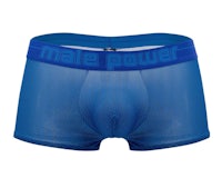 a blue boxer brief with the words male power on it