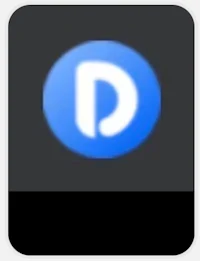 a blue button with the letter d on it