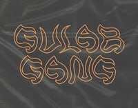 the word gulsh gang on a black background