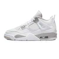 the air jordan 4 retro in white and grey