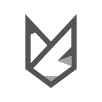 a black and gray logo with the letter m on it