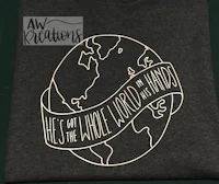 a t - shirt with the words'here's the whole world in a circle