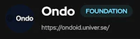 the logo for ondo foundation on a black background