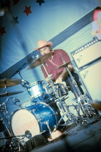 a man playing drums