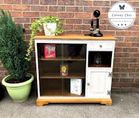 a white bookcase with a potted plant next to it