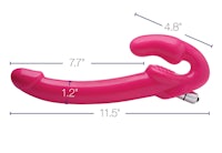 an image of a pink sex toy with measurements