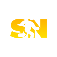 the sn logo on a black background