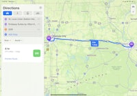 a screenshot of google maps showing the location of a route