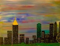 atlanta skyline painting - atlanta skyline fine art print