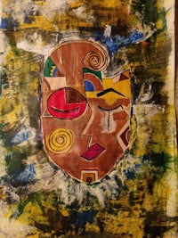 a painting with a face on it