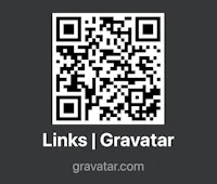 linksgravatar com qr code on a black background