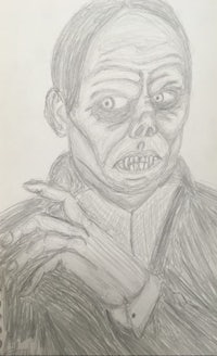 a drawing of a man in a suit