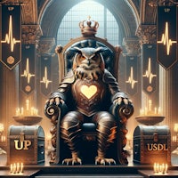an owl sitting on a throne