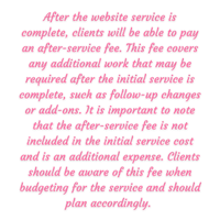 after the website service is complete, clients will be able to pay a fee