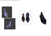 a pair of shoes are shown in a 3d design process