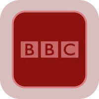 the bbc logo on a red square